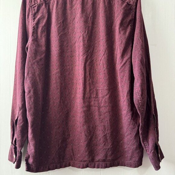Abercrombie & Fitch Men’s Long Sleeve Button-Up Shirt Burgundy Sz L - Picture 12 of 15